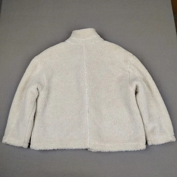 Lucky Brand Sherpa Teddy Jacket Women XL White Soft Button Up Quilted Liner Cozy - Picture 9 of 9